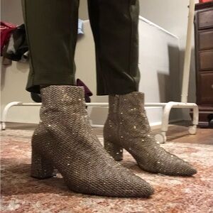 Kurt Geiger Bronze Sparkle Heeled Boots